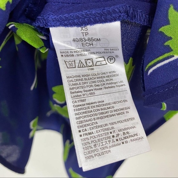 Banana Republic Blue Green Floral Peplum Blouse size XS - Picture 8 of 9